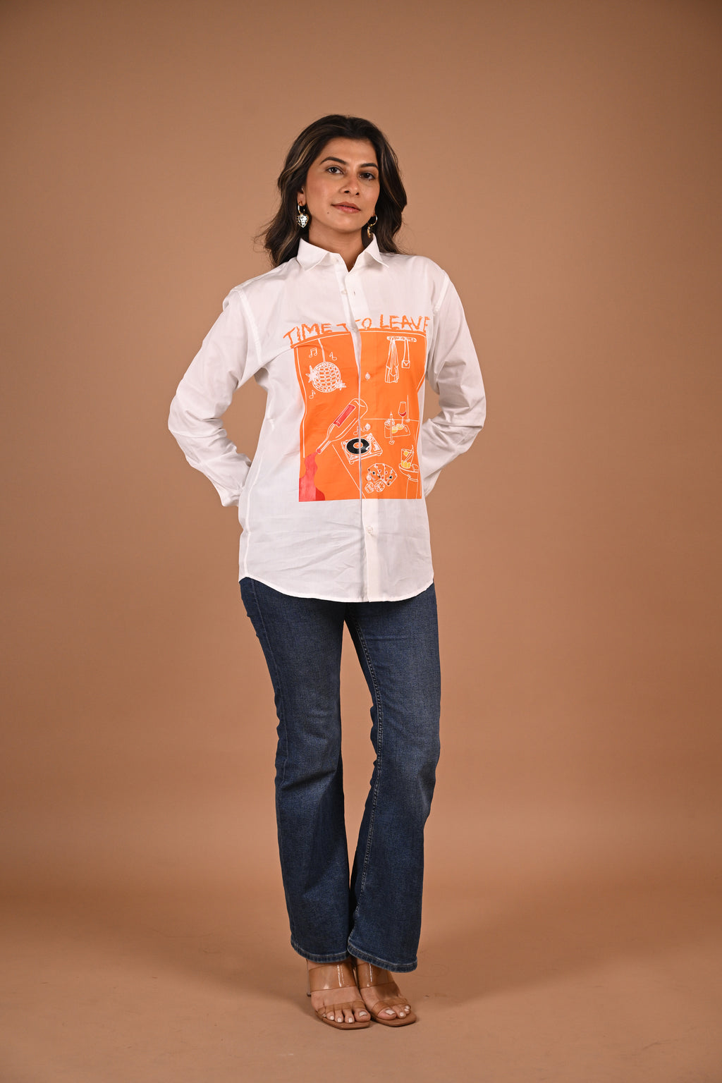 Time to Leave white shirt